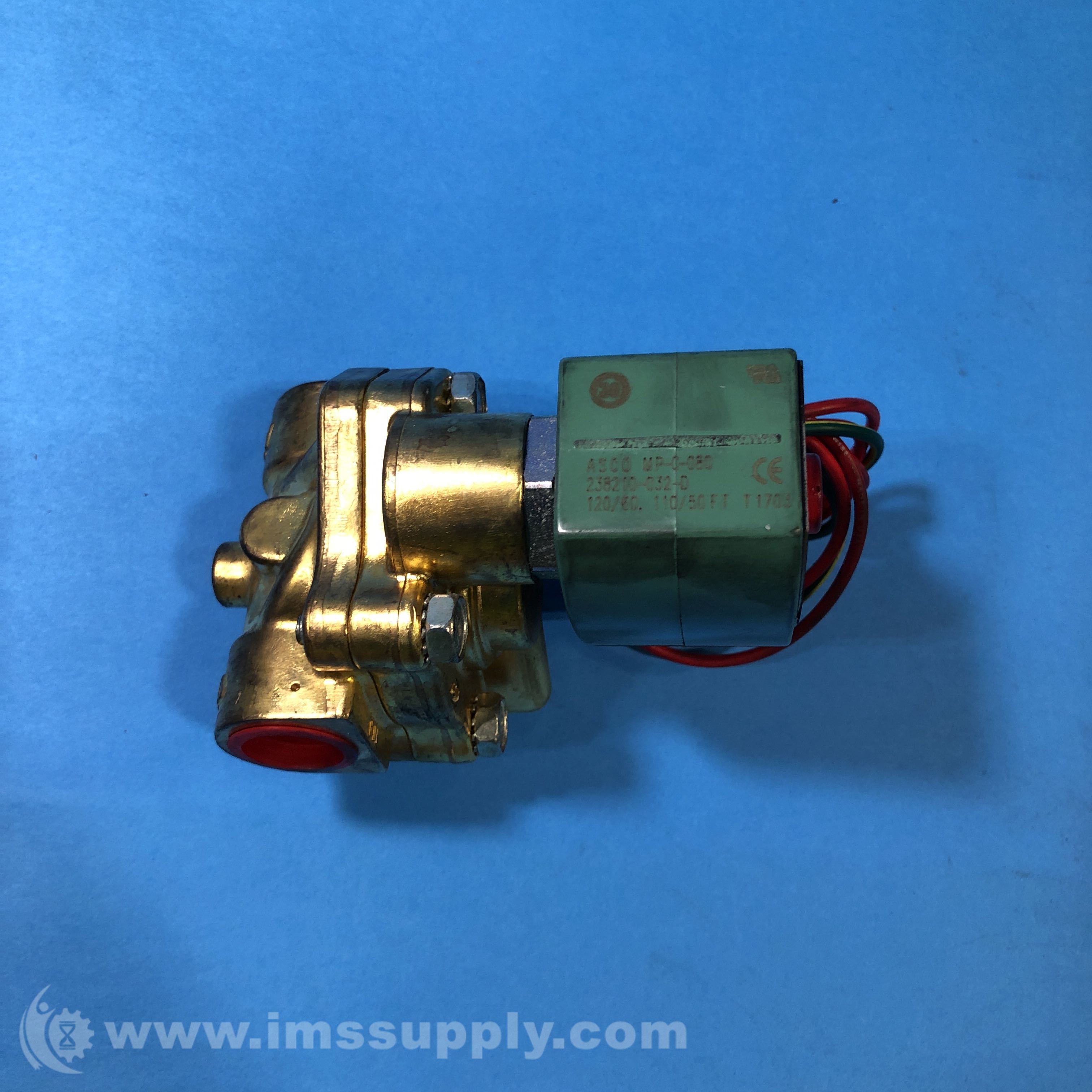 ASCO 8221G005-120 60,110 50 Brass Body Pilot Operated Slow Closing Solenoid Valve, 4" Pipe Size, 2-Way Normally Closed, Nitrile Butylene Sealing,  - 3