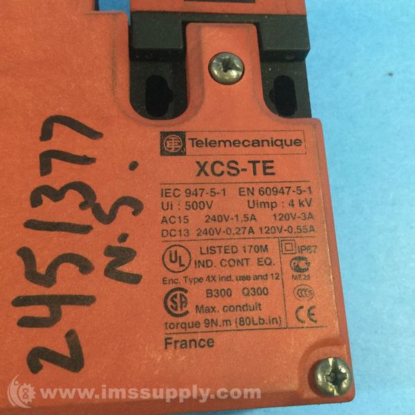 Telemecanique XCS-TE Solenoid Interlock Switch Power to Unlock - IMS Supply