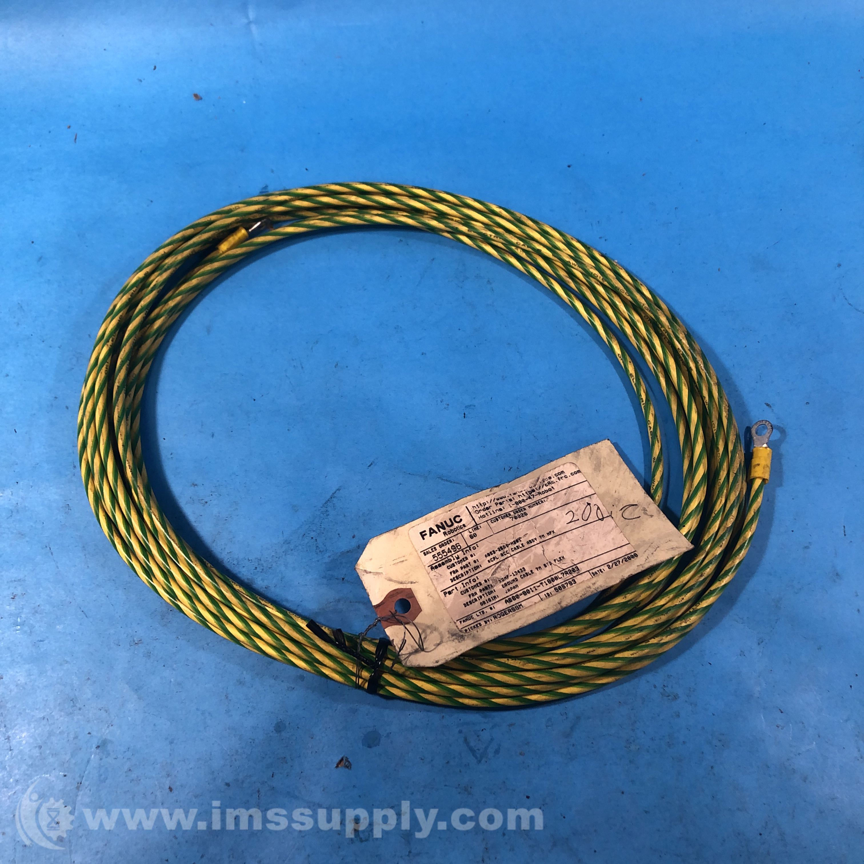 Fanuc A660-8011-T180#L7R203 Ground Cable Assembly, 7M - IMS Supply