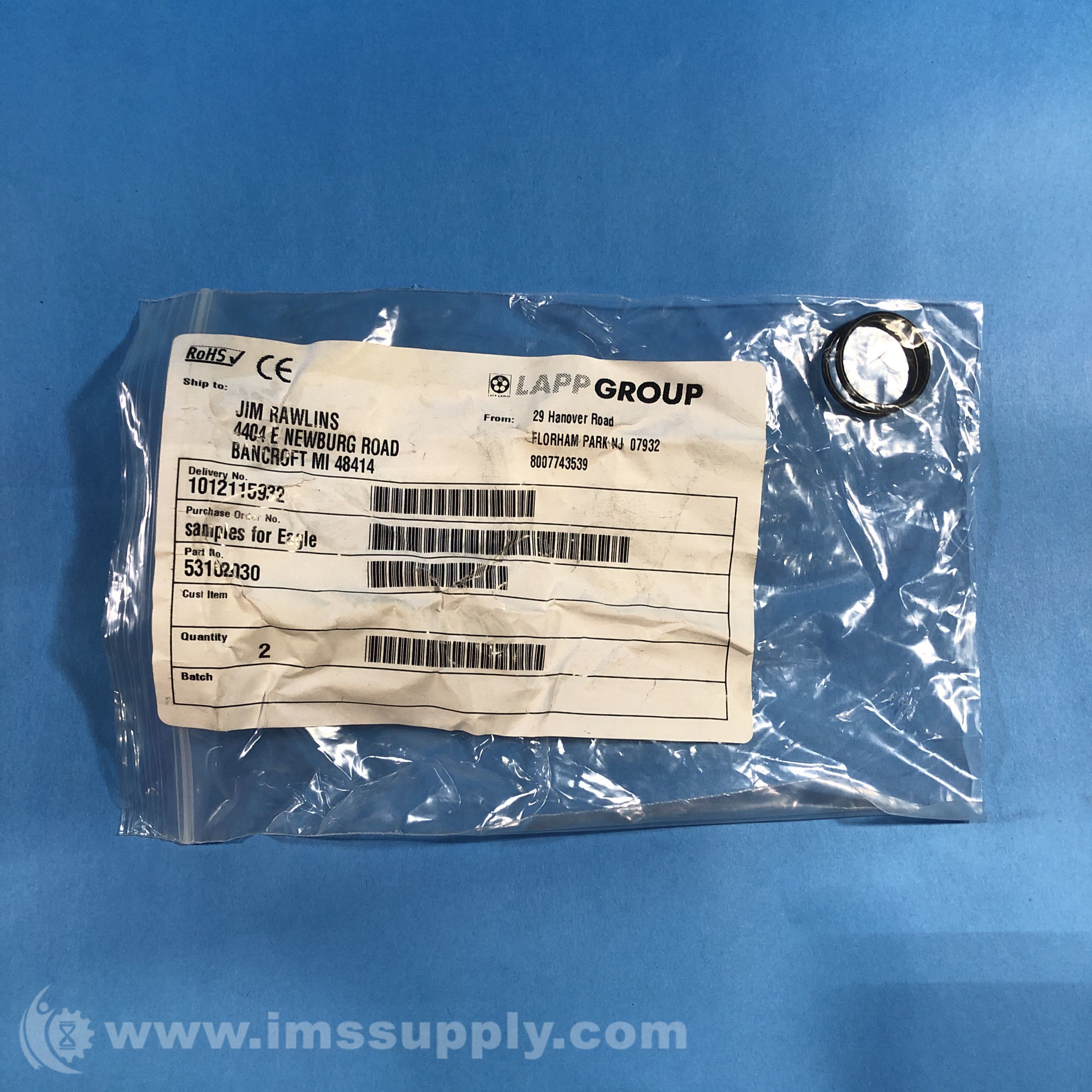 Lapp USA 53102030 Bag of 2 Black NBR Cable Gland O-Rings - IMS Supply